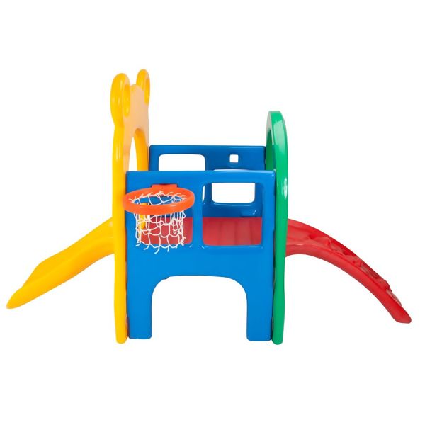 URSO PLAY COM CESTA DE BASQUETE ESCORREGADOR ESCALADOR CRIANÇA 2 A 5 ANOS