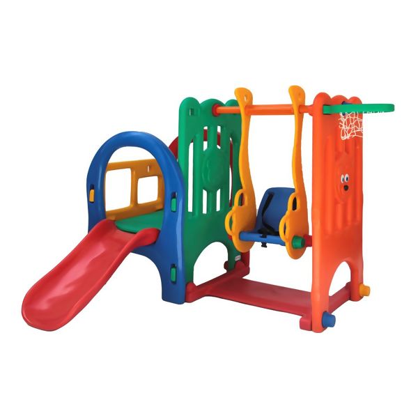 ESCORREGADOR  E BALANÇO FELIZ 2 A 6 ANOS  INFANTIL COM  CESTA DE BASQUETE