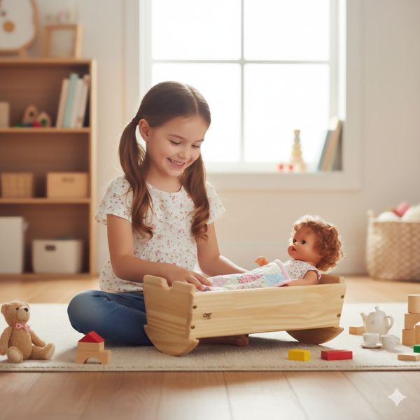 BERÇO DE BRINQUEDO MADEIRA PINUS