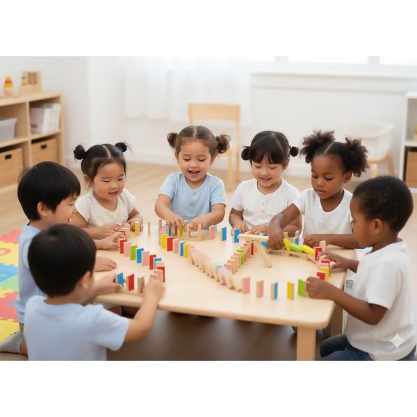 BLOCOS COLORIDOS EFEITO DOMINÓ 100 PEÇAS