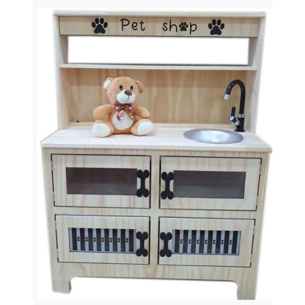BRINQUEDO DE MADEIRA FAZ DE CONTA PET SHOP