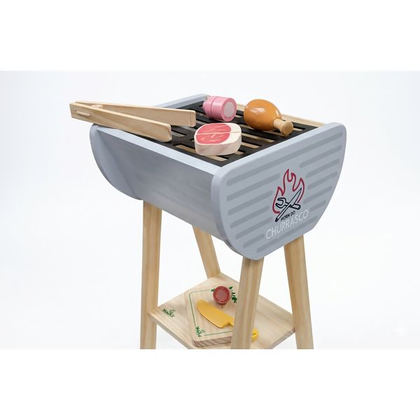 CHURRASQUEIRA DE BRINQUEDO EM MADEIRA EDUCATIVA