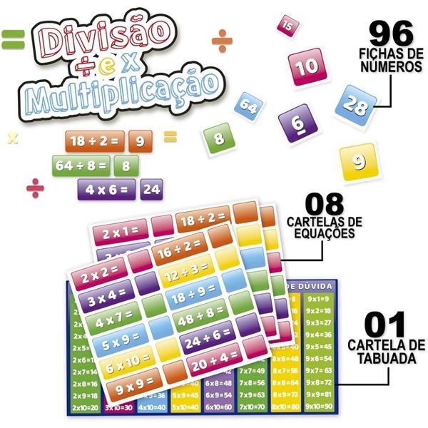 JOGO DA MATEMÁTICA ADIÇÃO SUBTRAÇÃO DIVISÃO MULTIPLICAÇÃO KIT