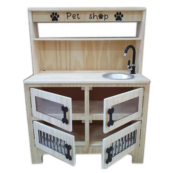 BRINQUEDO DE MADEIRA FAZ DE CONTA PET SHOP