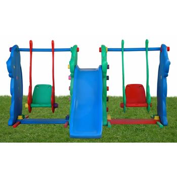 BALANÇO DUPLO INFANTIL COM CINTO E ESCORREGADOR CACHORRO CRIANÇAS 2 A 6 ANOS