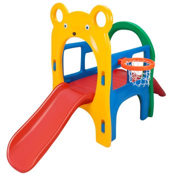 URSO PLAY COM CESTA DE BASQUETE ESCORREGADOR ESCALADOR CRIANÇA 2 A 5 ANOS
