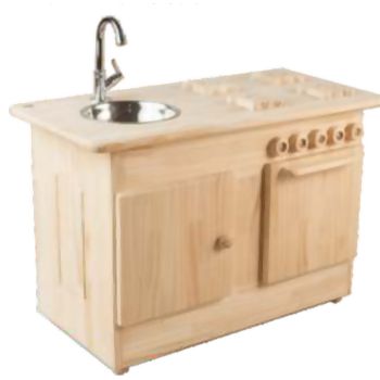 COZINHA EM PINUS INFANTIL PIA E FOGÃO