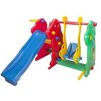 CACHORRINHO ESCORREGADOR COM BALANÇO CESTA DE BASQUETE PARQUINHO DIVERTIDO