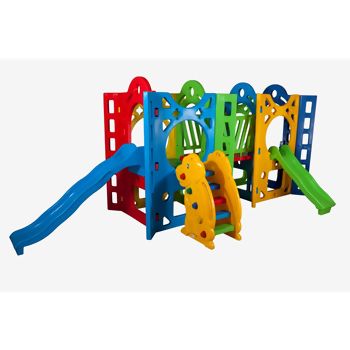 FORTALEZA 2 A  BRINQUEDO GRANDE COM ESCORREGADOR ESCADA COLORIDA PERSONALIZADA 3 ANOS-t